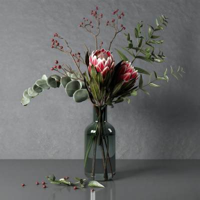 普罗蒂亚和桉树花束